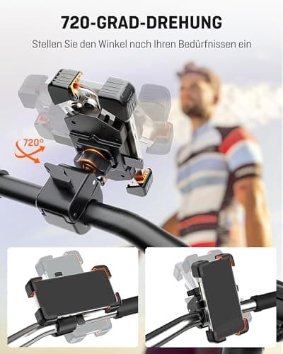 Support Telephone Vélo 360° Antivibratoire pour Smartphones 5,5 à 7,5 Pouces Global Recycled Standard