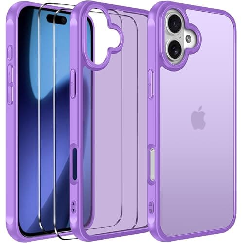 Anti-Jaunissement Clair Coque Ivoler pour iPhone 17 Pro Max | Protection Militaire Antichoc | Verre Trempé Transparent — Violet Clair