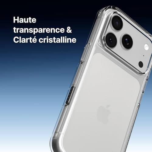RhinoShield Coque iPhone 17 Pro | Coque Claire, Anti-Jaunissement, Haute Transparence, Anti-Choc Dépassant les Normes Mi