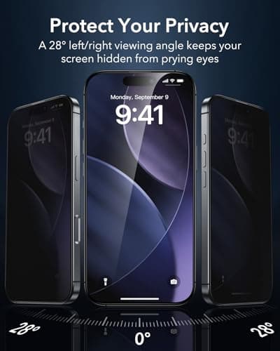 Verres Trempés ESR Anti-Espion iPhone 17 Pro, Protection Militaire, Lot de 3