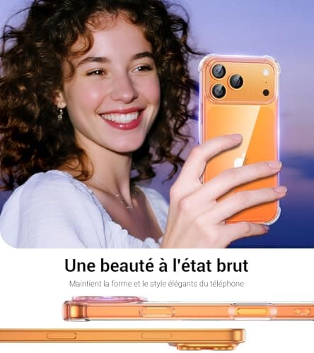 FLLAO Coque 4 en 1 pour iPhone 17 Pro | Verre Trempé x2 & Coussin d'Air IntÉgrÉ | Protection Antichoc & Antirayures | Ho