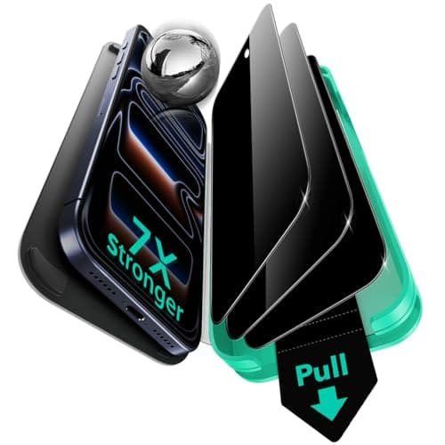 Protection Écran ESR Verre Trempé iPhone 17 Pro Max 9H+ Incassable, Lots de 3 Panneaux UltraFit Mis à Jour Global Recycl — Anti-Espion 3PCS