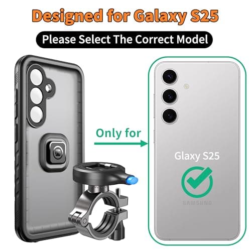 Cozycase Support Velo Moto Etanche pour Samsung Galaxy S25 - Support Anti Vibration Metal Telephone Pluie S25 Bike Holde