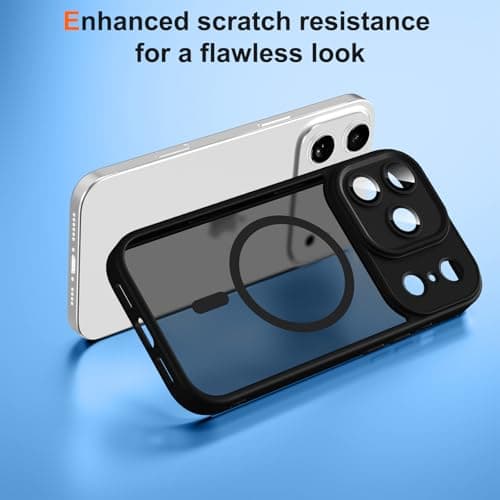 Woijrly Coque Magnétique pour iPhone 17 Pro Max, Noire avec Cordon et MagSafe Protection Arrière Mat
