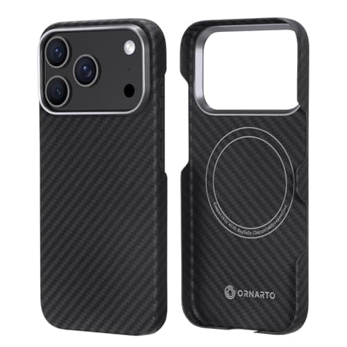 ORNARTO Coque pour iPhone 17 Pro Noir | Compatible MagSafe | Protection Militaire Antichoc | Anti-Rayures et Texture Ant