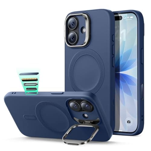 ESR Coque Transparente pour iPhone 17, Protection Commande de la Caméra et Compatible MagSafe, Idéale pour Hommes et Fem — C-Bleu(with Button)