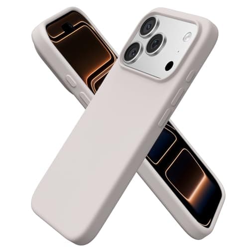 ORNARTO Coque en Silicone Liquide iPhone 17 Pro (6,3") - Protection Antichoc, Intérieur Doux en Microfibre, Bleu Marine — Gris Pierre