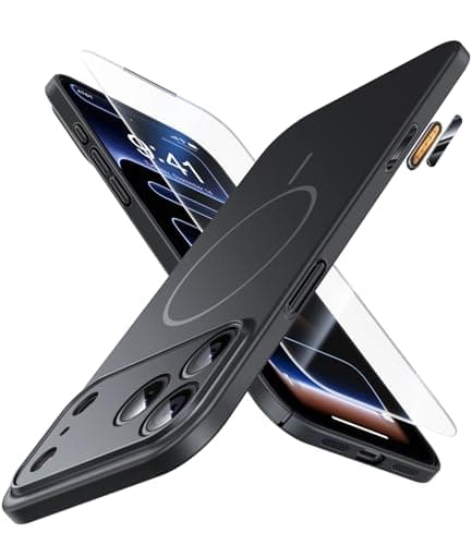 Coque JUESHITUO Ultra Fine pour iPhone 17 Pro Max Magsafe - Protection Lentille et Bouton Caméra, Antipoussière, Ultralé