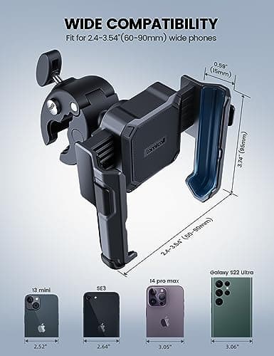 Support Téléphone Vélo Lamicall Rotation à 360°, Pince de Guidon à Dégagement Rapide pour iPhone 17/16/15/14/13/12 Pro M