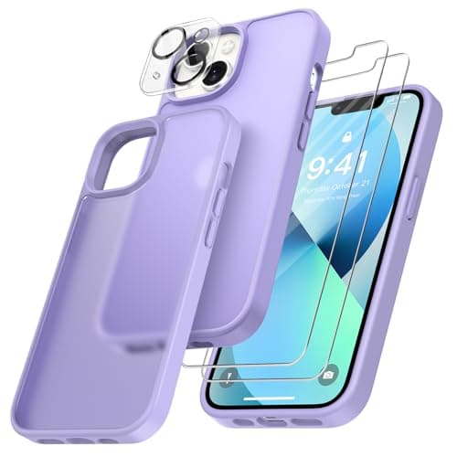 FLLAO Coque 4 en 1 pour iPhone 17 Pro | Verre Trempé x2 & Coussin d'Air IntÉgrÉ | Protection Antichoc & Antirayures | Ho — Violet Clair