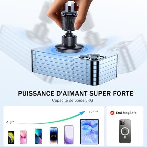 Miracase Support Téléphone Voiture Magnetique 2025 Amélioré [Aimants Ultra Puissante] pour Adultes Élégants sur Route et