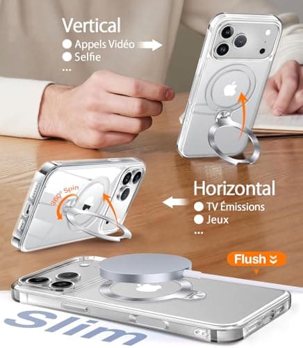 HaloArt 360° Rolatif Support Magnétique Coque pour iPhone 17 Pro Max | Puissance Magnétique Maximale & Protection Milita