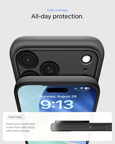 Coque Spigen Rugged Armor MagFit pour iPhone 17 Pro - Robuste et Test de Chute Niveau Militaire - Noir Mat