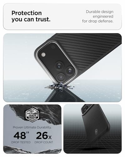 Spigen Coque Enzo Aramid T MagFit pour iPhone 17 Pro Max - Fonctionnel et Stylin', Fibre d'Aramide, Protection Optimale