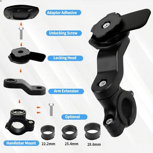 Support universel de téléphone pour guidon de vélo et moto - Amovible, Rotatif à 360°, Compatible Trottinette Quad Scoot