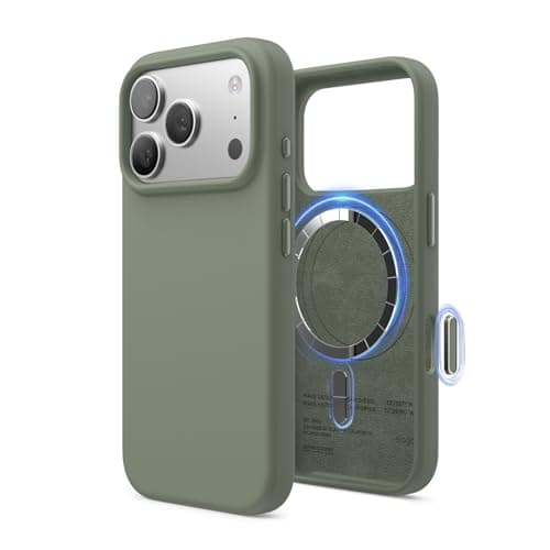 Coque magnétique en silicone elago pour iPhone 17 Pro - Antichoc et mince (Stone)  
Coque MagSafe premium en silicone el — Vert Kaki