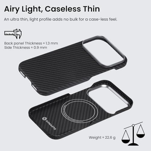 ORNARTO Coque pour iPhone 17 Pro Noir | Compatible MagSafe | Protection Militaire Antichoc | Anti-Rayures et Texture Ant