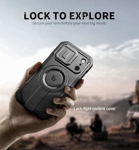 Dexnor Coque Magnétique iPhone 17 Pro Noir - Protection Caméra & Kickstand Pliable & Écran Intégré