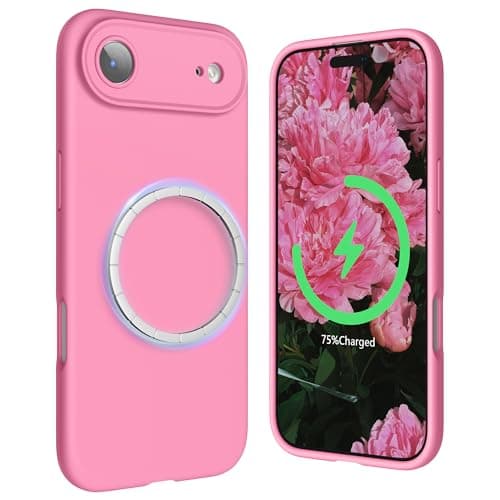 SURPHY Coque AntichociPhone 17 Pro Max Silicone Liquide Rouge Global Recycled Standard Antichoc Magnétique — Rose