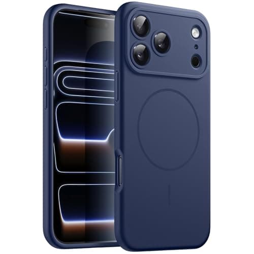 JETech Coque Silicone Magnétique pour iPhone 17 Pro Max - Compatibilité MagSafe, Protection l'Objectif Caméra, Absorbant