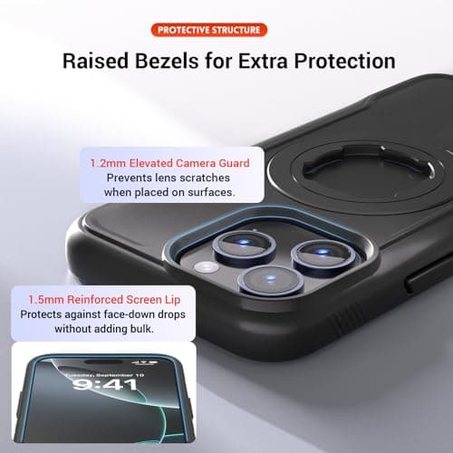 Coque iPhone 17 Pro Max Anti-Choc Magsafe Compatible Vélo VTT Moto Étui Click-Lock Support Vélo