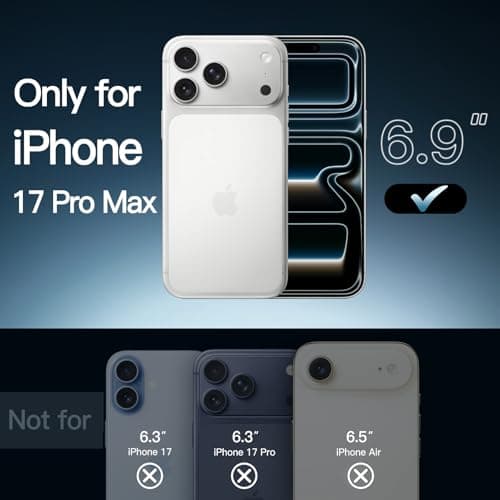 JETech Coque Magnétique iPhone 17 Pro Max Étui Housse Antichoc Bumper Transparent Anti-Rayures MagSafe (6,9 Pouces)