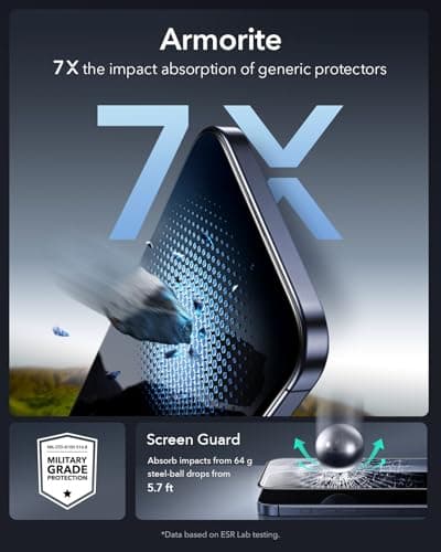 Protection Écran ESR Verre Trempé iPhone 17 Pro Max 9H+ Incassable, Lots de 3 Panneaux UltraFit Mis à Jour Global Recycl
