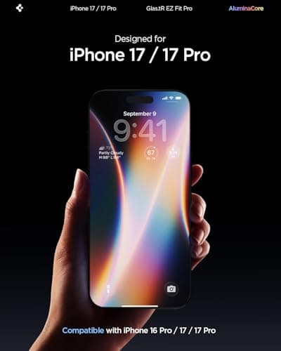 Spigen Glas.tR EZ Fit Pro Verre Trempé pour iPhone 17, Pro, ReiFS Heinças Liescables, Installation Facile, Dureté 9H, Pr