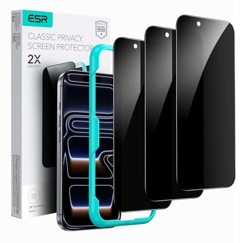 Verres Trempés ESR Anti-Espion iPhone 17 Pro, Protection Militaire, Lot de 3