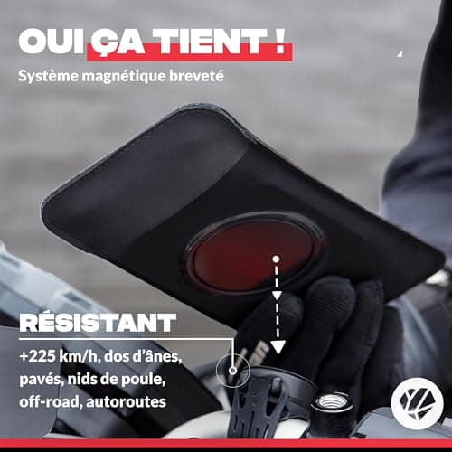 Shapeheart Support telephone moto innovant, magnétique et étanche, compatible tous téléphones, pour motards polyvalent