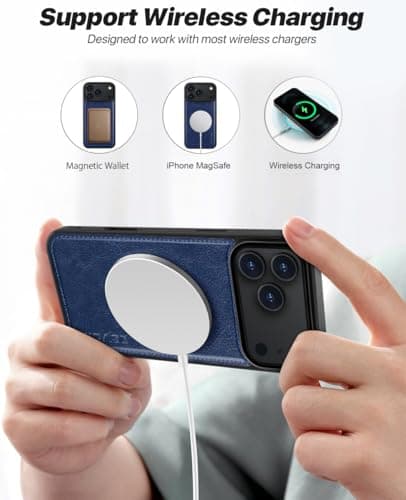OCASE Coque Magnétique Détachable 2-en-1 pour iPhone 17 Pro Max - Bleu  
OCASE Coque en PU Étui Portefeuille avec RFID B