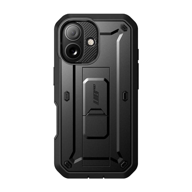 SUPCASE Coque pour iPhone 17 2025 [Protection Qualité Militaire & Béquille Intégrée] Coque Intégrale Robuste pour iPhone — Noir