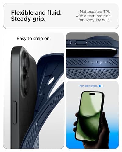 Spigen Coque Liquid Air pour iPhone 17 Édition 2025 - Flexible Bleu Marin
