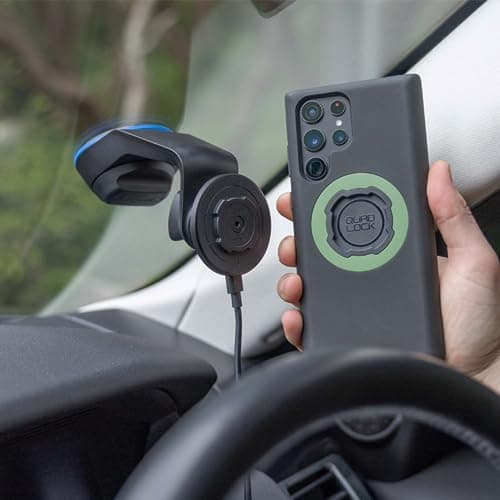 Support Magnétique sans Fil pour iPhone 16 Pro Max pour Pare-Brise/Tableau de Bord avec Chargeur MAG V2, Adapteur Sans V