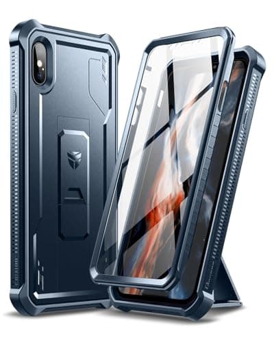 Dexnor pour iPhone 17 Coque Magnétique avec Cache Caméra Coulissant & Kickstand Réglable & Protecteur d'Écran Intégré - — Bleu Marine