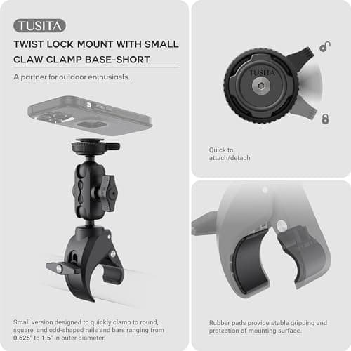 TUSITA Twist Lock Support Courte pour Griffe Small avec Base Petites - Ergonomique et Facile à Nettoyer