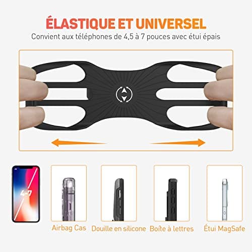 Support Téléphone Vélo Haslaky 360° Rotation, Universel, Compatible |5-7 Pouces Smartphones, VTT, Trottinette, Scooter,