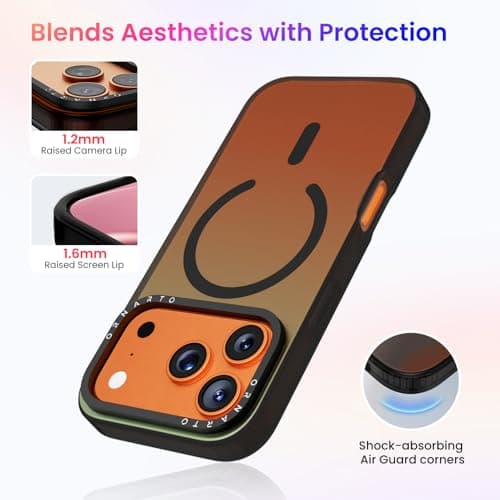 Coque Magnétique ORNARTO pour iPhone 17 Pro 6,3" MagSafe Iridescente Recyclée Global Recycled Standard