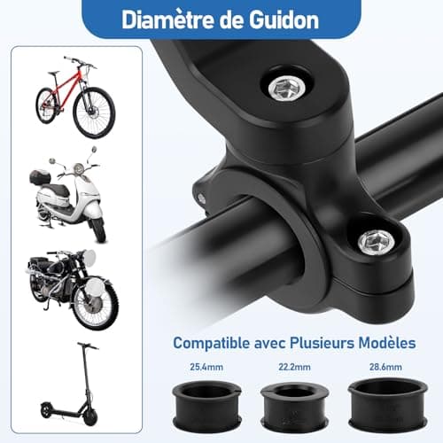 Support Téléphone Universel pour Guidon de Moto,Vélo – Compatible smartphones 4,7 à 7,2" (Mount universel pour smartphon