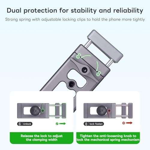 Support Téléphone Moto FANAUE Compatible RAM Mounts Double Grappe B, Étui Adapté 72-100 mm pour Smartphone, Fixation Sta