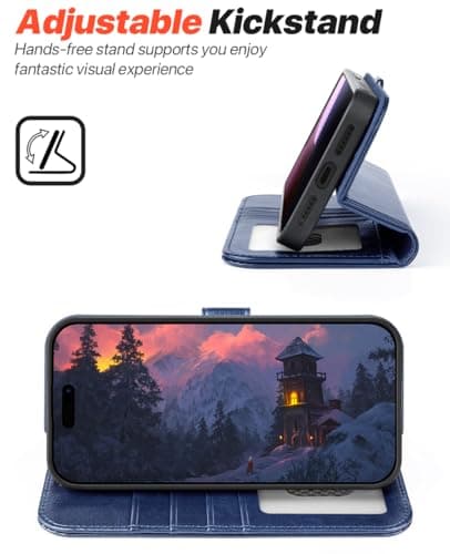 OCASE Coque Magnétique Détachable 2-en-1 pour iPhone 17 Pro Max - Bleu  
OCASE Coque en PU Étui Portefeuille avec RFID B