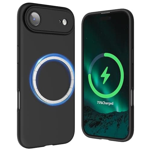 SURPHY Coque AntichociPhone 17 Pro Max Silicone Liquide Rouge Global Recycled Standard Antichoc Magnétique — Noir
