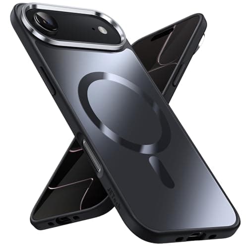 JETech Coque Magnétique Noir iPhone 17 Air MagSafe Luxe Antichoc Galvanisée
