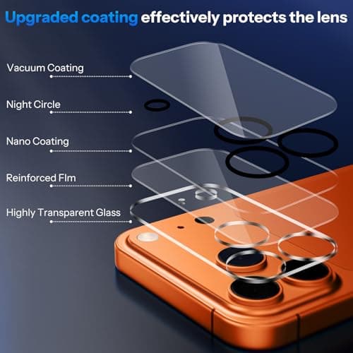 SPARIN 3 Pièces Protecteur d'Objectif de Caméra pour iPhone 17 Pro - Clarté HD, Résistant aux Rayures, Compatible Coque
