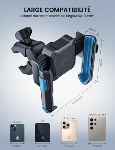 Lamicall Support Téléphone Vélo Moto 1S Verrouillage 360° Rotation Ne Bloque Pas Caméra pour iPhone 17-11 Huawei |7-7"