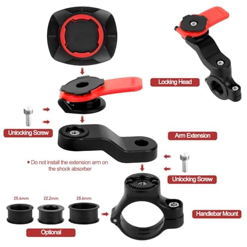 Support Smartphone Moto Universel Amovible et Rotatif 360° pour Guidon de Moto et Trottinette - Rouge