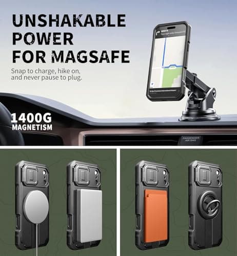Dexnor iPhone 17 Pro Max - Coque Magnétique Authentique avec Cache Caméra Coulissant & Kickstand Pliable & Protecteur d'