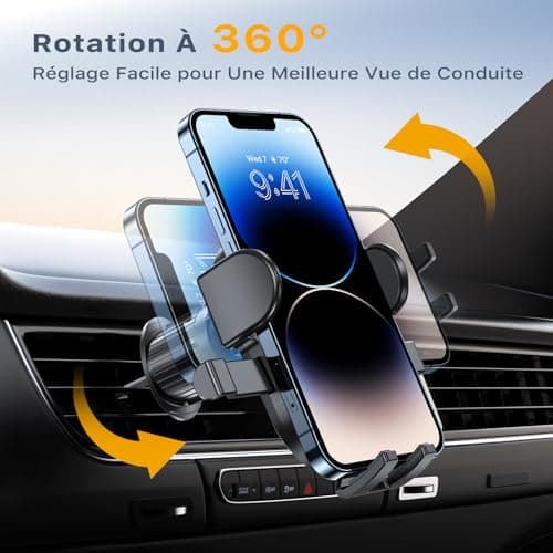 Miracase Auto-Lock Clip Support Téléphone Voiture pour Tous Les Smartphones de |0''-7'' | Porte-TéléphoneMain Libre|Main