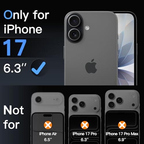 JETech Protecteur d'Objectif de Caméra pour iPhone 17 - Protection Visible, Ajustement Exact 1:1, Coque d'Essaim Métalli