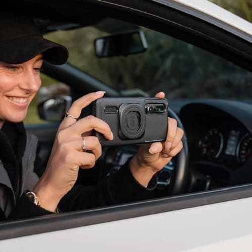 Quad Lock Support Télephone Moto Universel avec Amortisseur de Vibrations pour Guidon – Adaptateur MAG (Compatibilité iP